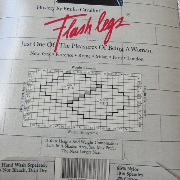 Lot of 3 Flash Legs Emilio Cavallini USA Pantyhose - sz. M,Black - Picture 5 of 5